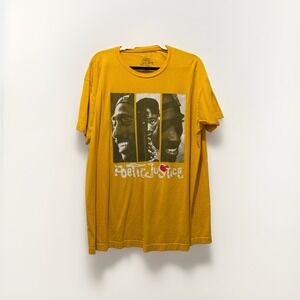 Tupac Shakur Poetic Justice T-Shirt Men's Size‎ L Yellow Front Graphic Tee 2pac